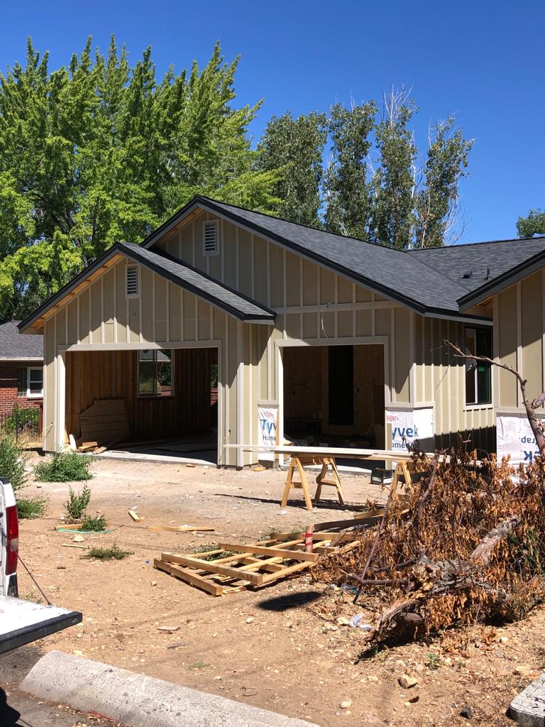 Residential exterior construction in progress